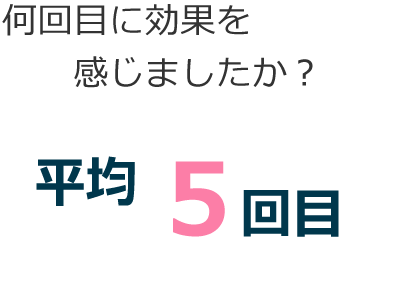 何回目に効果を感じましたか？平均5回