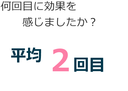 何回目に効果を感じましたか？平均2回