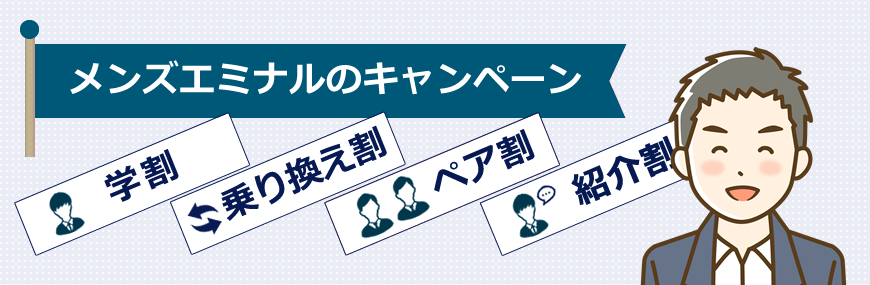 メンズエミナルは4つのキャンペーンがあります！