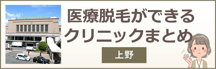 上野で医療脱毛ができるクリニックまとめ
