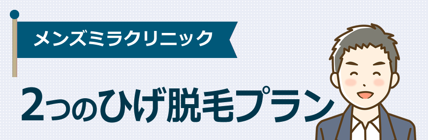 メンズミラは2つのひげ脱毛プランがあります！